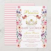 Princess Themed Birds und Tiara Baby Shower Einladung (Vorne/Hinten)