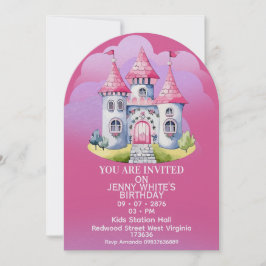 Princess Themed Girl Birthday Invitation Einladung