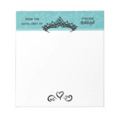 Princess Tiara auf Blue Royal Desk Notizblock (Vorderseite)