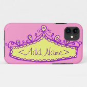 Princess Tiara Crown Individuelle Name iPhone Case (Rückseite (Horizontal))