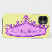Princess Tiara Crown Individuelle Name iPhone Case (Rückseite (Horizontal))