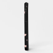 Princess Tiara Crown & Pink Hearts on Black Case-Mate iPhone Hülle (Hinten/Links)