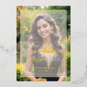 Princess Tiara Exquisite Overlay Vellum Effect XV Folieneinladung (Vorderseite)