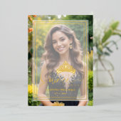 Princess Tiara Exquisite Overlay Vellum Effect XV Folieneinladung (Stehend vorne)