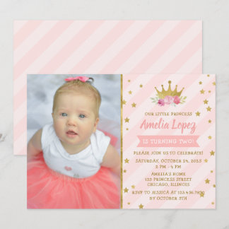 Princess Tiara Girl Birthday Party Einladung