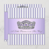 Princess Tiara Lavender Lila Baby Girl Dusche Einladung (Vorne/Hinten)