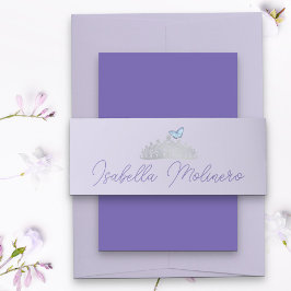 Princess Tiara Light Lila und silber Einladungsbanderole