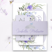 Princess Tiara Light Lila und silber Einladungsbanderole