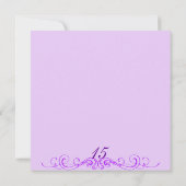 Princess Tiara Lila Quinceanera Einladung (Rückseite)