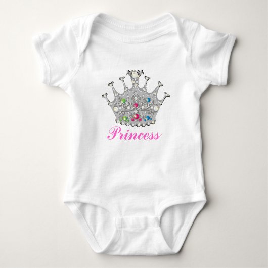 Princess Tiara oder Crown Baby Baby Strampler (Vorderseite)