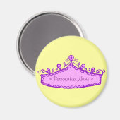 Princess Tiara Pink Crown Individuelle Name Magnet (Vorderseite/Rückseite)