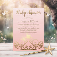Princess Tiara Pink Gold Sparkle Girl Baby Dusche