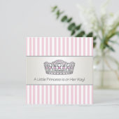 Princess Tiara Pink Princess Baby Dusche Einladung (Stehend Vorderseite)