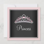 Princess Tiara Pink Princess Baby Dusche Einladung (Rückseite)