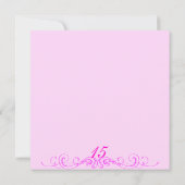 Princess Tiara Pink Quinceanera Einladung (Rückseite)