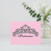Princess Tiara Postcard (rosa Hintergrund) Postkarte (Stehend Vorderseite)