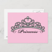 Princess Tiara Postcard (rosa Hintergrund) Postkarte (Vorne/Hinten)