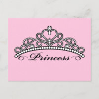 Princess Tiara Postcard (rosa Hintergrund)