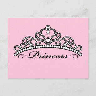 Princess Tiara Postcard (rosa Hintergrund) Postkarte