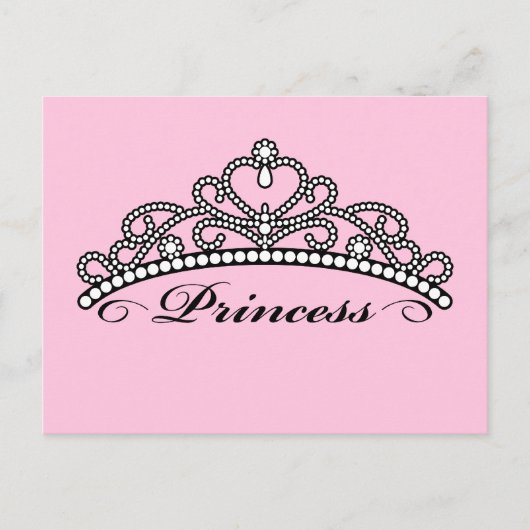 Princess Tiara Postcard (rosa Hintergrund) Postkarte (Vorderseite)