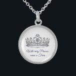 Princess Tiara Sterling Silberkette<br><div class="desc">Diese zauberhafte,  silberne Halskette zeigt sich in einer glitzernden Kristalltiara mit blauem Farbtext. Passen Sie diesen Artikel an und ändern Sie das Foto und den Beispieltext mit Ihrem,  wenn Sie möchten oder kaufen,  wie gezeigt. Anpassen mit dieser Vorlage. Lizenziertes Bild</div>