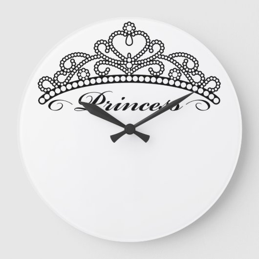Princess Tiara Wall Clock Große Wanduhr (Vorderseite)