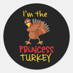 Princess Turkey Matching Family Group Erntedank Runder Aufkleber