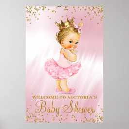 Princess Tutu Baby Dusche Begrüßung Blonde Poster