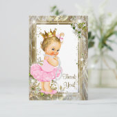Princess Tutu Baby Dusche Vielen Dank Dankeskarte (Stehend Vorderseite)