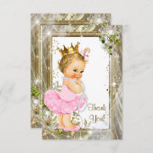 Princess Tutu Baby Dusche Vielen Dank Dankeskarte (Vorne/Hinten)