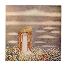 "Princess Tuvstarr" John Bauer Watercolor Fliese