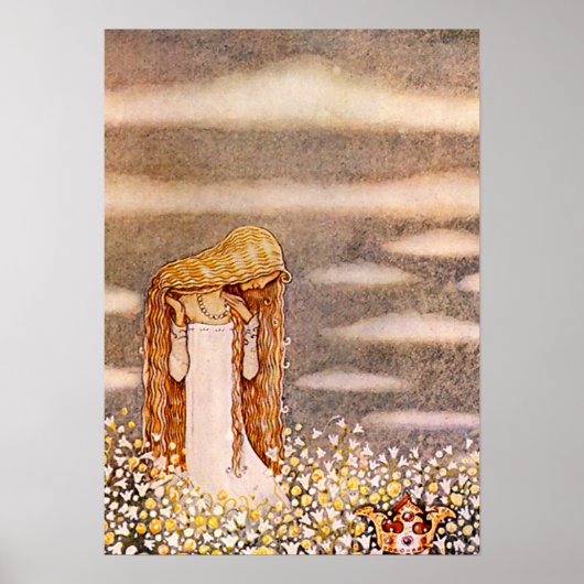 "Princess Tuvstarr" John Bauer Watercolor Poster (Vorne)