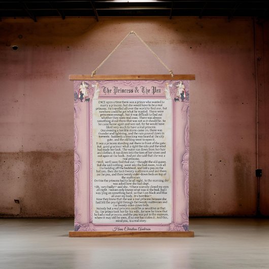 Princess und Pea Story Hans Christlich Andersen Wandteppich Mit Holzrahmen