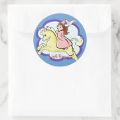 Princess und Unicorn-Aufkleber Runder Aufkleber (Tasche)