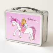 Princess & Unicorn Dreamer Metall Brotdose (Vorderseite)