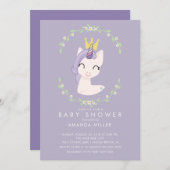 Princess Unicorn Kinderdusche Einladung (Vorne/Hinten)