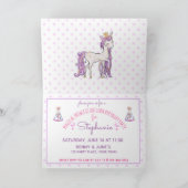 Princess Unicorn Moderne Giro Watercolor Einladung (Innenseite)