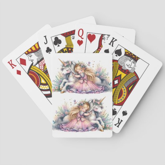 Princess Unicorn Pastel Fairytale Fantasy Spielkarten (Rückseite)