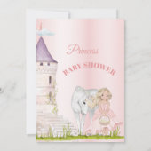 Princess Unicorn Pink Baby Girl Dusche Einladung (Rückseite)