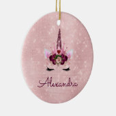 Princess Unicorn Rose Gold - Rosa Rosa Keramik Ornament (Rechts)