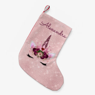 Princess Unicorn Rose Gold - Rosa Rosa Kleiner Weihnachtsstrumpf