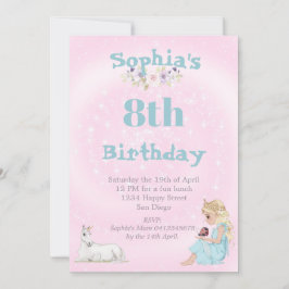 Princess Unicorn Stars Rosa Niedliches Zeitalter G Einladung