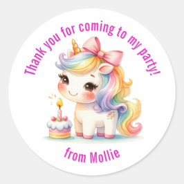 Princess Unicorn Vielen Dank Runder Aufkleber