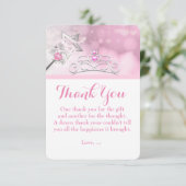 Princess Wand & Crown Geburtstag Dankeschön Karte (Stehend Vorderseite)