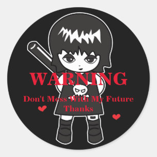 Princess Warning Runder Aufkleber