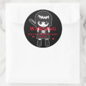 Princess Warning Runder Aufkleber (Tasche)