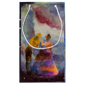 Princess Watercolor Kunstgifttasche Kleine Geschenktüte (Rückseite)