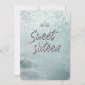 Princess Watercolor Winterwunderland Süß 16 Einladung (Rückseite)