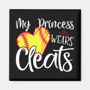 Princess Wears reinigt Softball Mama Vater Basebal Magnet