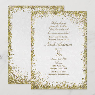 Princess White Damask Storybook Brautparty Einladung
